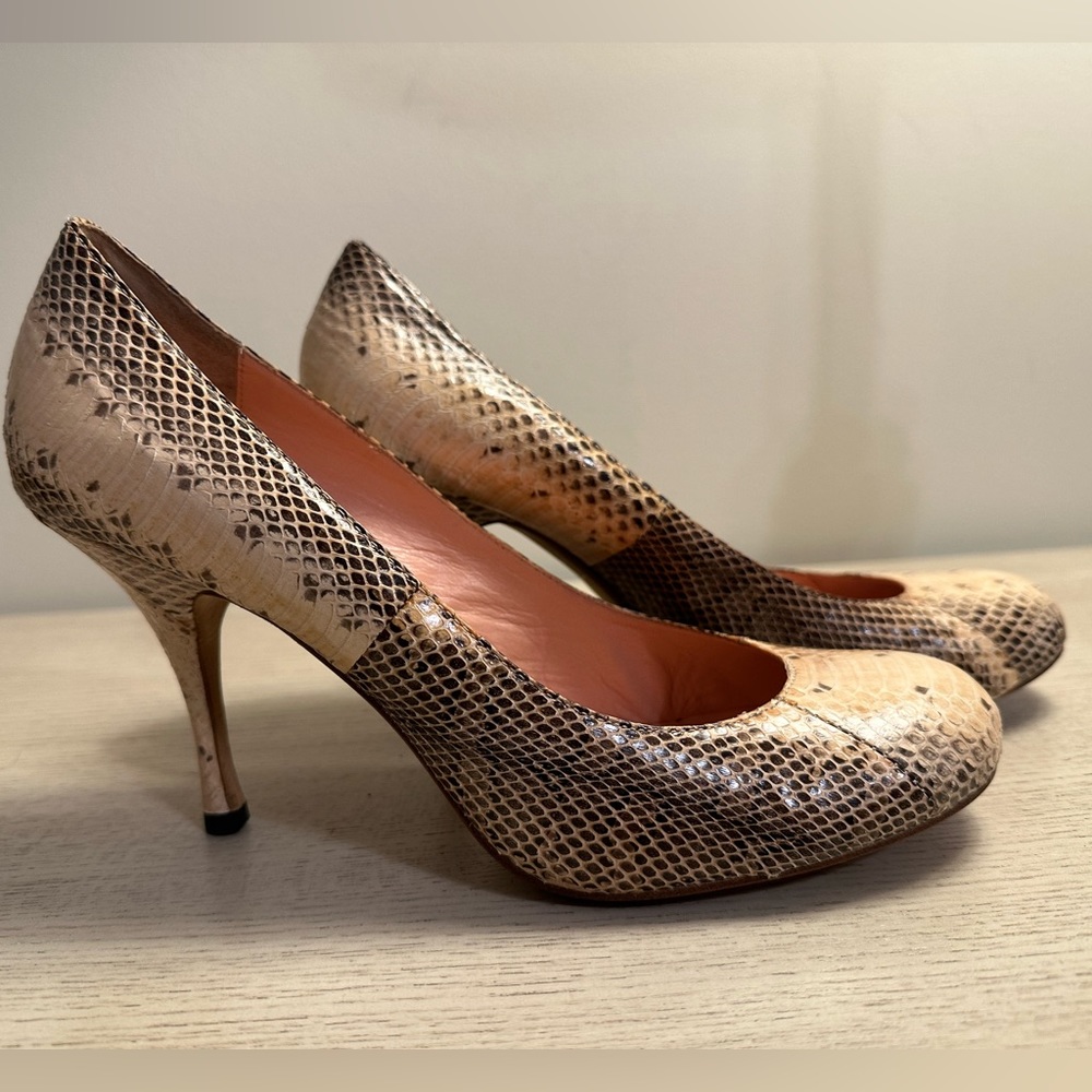 Max Studio Genuine Snakeskin upper leather pumps women’s heels sz 8.5